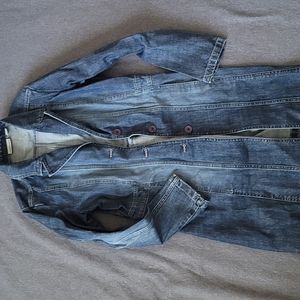 Halogen denim trench coat M